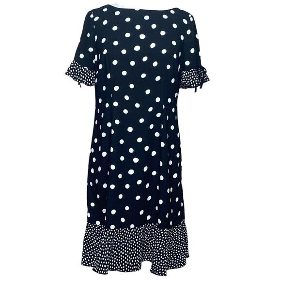 Talbots Black and White Polka Dot Dress Size 4 Petite - Picture 1 of 9